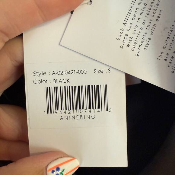 Anine Bing Joey Dress Faux Leather Wrap Mini Black Size Small NEW - Picture 8 of 9